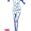 Women's Plus Sexy Lingerie Bodystockings, Plus Size Jacquard Fishnet Cold Shoulder Crotchless See Through Bodysuit