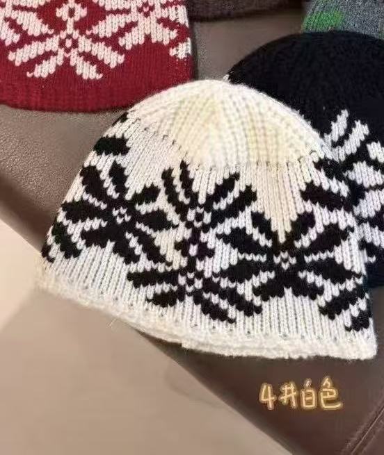 New Christmas knitted hat children's pile hat snowflake retro wool hat autumn and winter thickened warm couple big head circumference