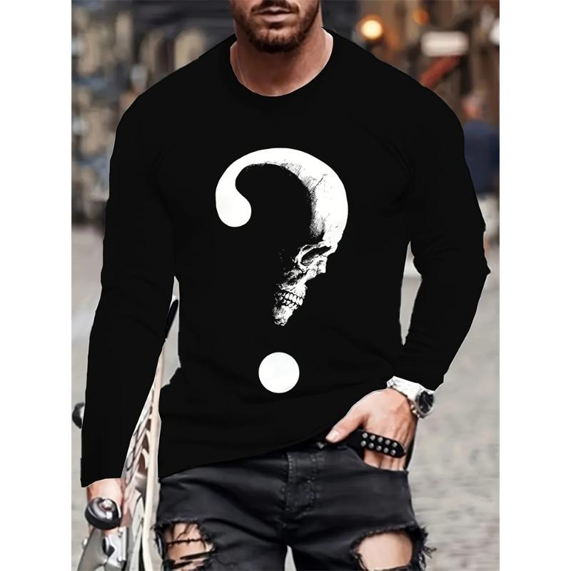 Camiseta Retro de Manga Larga para Hombre Otoño Cuello Redondo Patrón Estampado Camuflaje Ropa Casual High Street Tallas Grandes Tops para Hombre