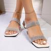 Shiny Sandals Slippers Women Transparent Thick Bottom Party Dress Mules High Heels 2025 Summer heeled Beach