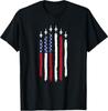 Patriotisches Rot Weiß Blau USA Flagge Kampfjets 4. Juli T-Shirt