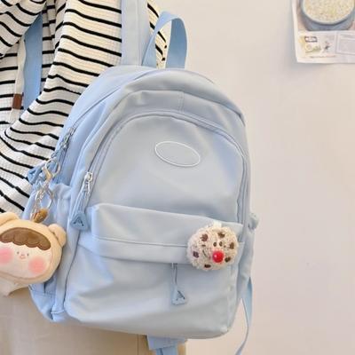 Tragbarer Damenrucksack mit großer Kapazität Wasserdichter Nylon-Schulrucksack Leichtgewichtiger einfarbiger Studentenrucksack für Damen