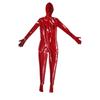 Sexig Cosplay Maid Helkroppsdräkt Latex Elastisk Sexig Tight PU Fauxläder Oljeglansig Catsuit Bodycon Handske Ärm Jumpsuit