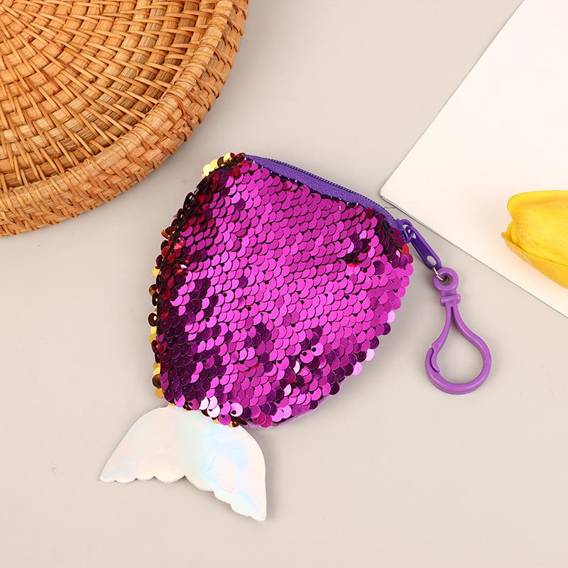 Lovely Sequined Mermaid Tail Coin Purse Cute Small Wallet Money Change Pouch Earphone Storage Bags For Children Gifts