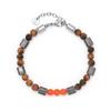 Blancier Amber Flame Bm257B1214 Tiger Eye Natural Gemstone Men'S Bracelet