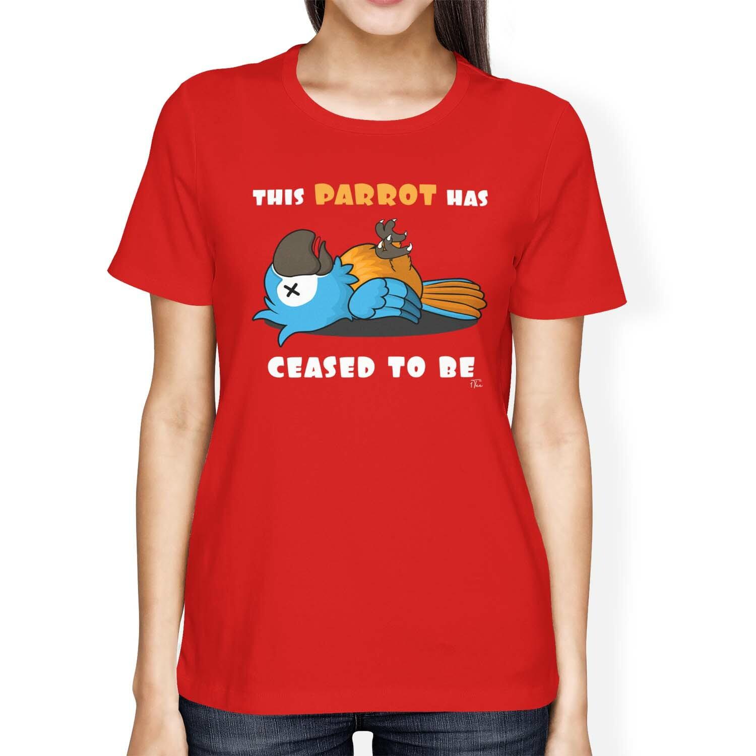 1Tee Womens Loose Fit This Parrott Has Ceased To Be T-Shirt M