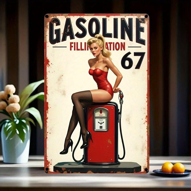 Pin-Up Girl Blechschilder, Garage Werkstatt Metalldekor 20x30cm