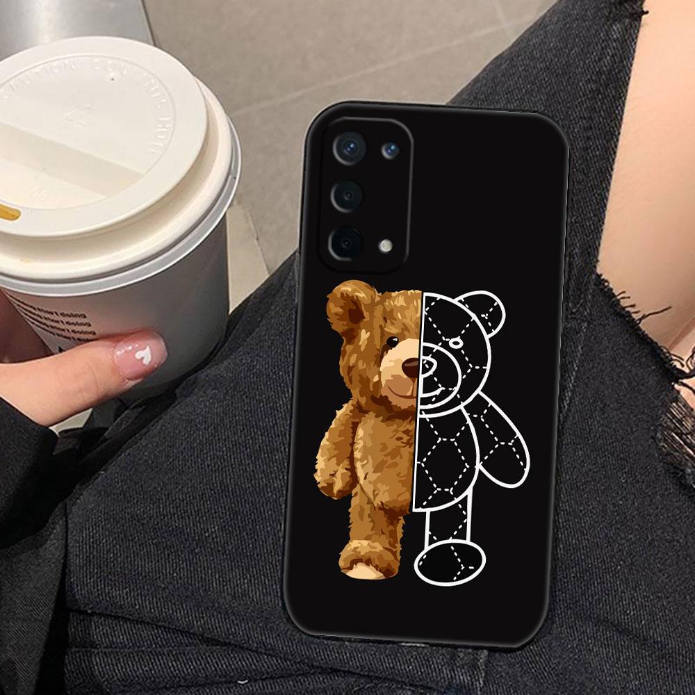Naughty Cute Bear Phone Case For OPPO F31 A5X A6X A5 A6 A17 A16 A38 A53 A54 A55 A57 A58 A60 A74 A78 A92 A93 A94 A72 A98 Cover