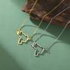  Hollow Venezuela Map Necklace for Women Men Stainless Steel Fashion Venezuelan Pendant Choker Patriotic Jewelry Gifts