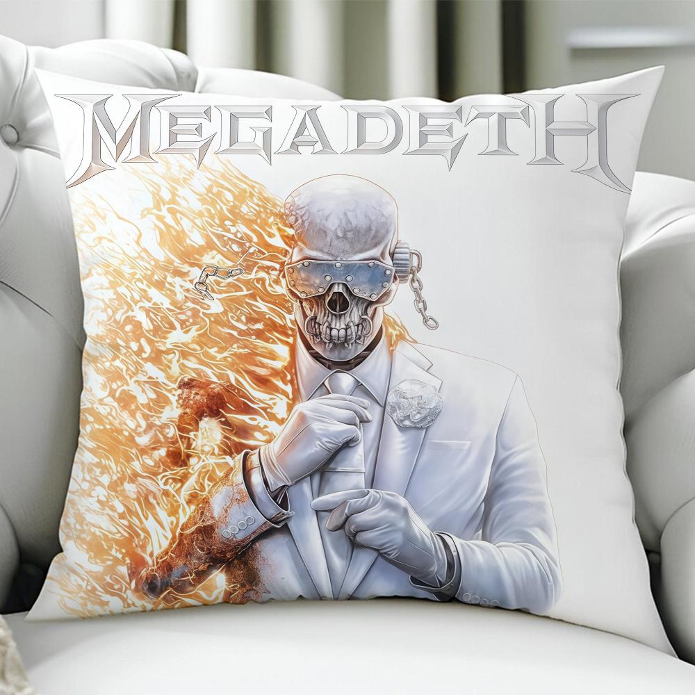 Rock Band M-Megadeth Cushion Cover Birthday Anniversary Gifts Double Sided Printed Zipper Cushion Cover Soft Skin Bedding