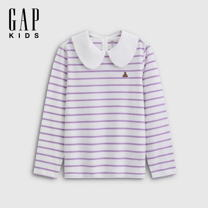 Gap Girls  Bear Embroidery Doll Collar Long Sleeve T-Shirt 160 cm (14-15 Yrs)