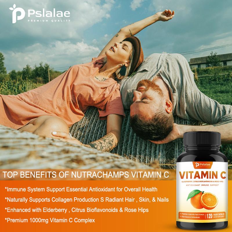Premium Vitamin C 1000mg with Elderberry, Citrus Bioflavonoids & Rose Hips