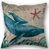 Christmas Marine Life Turtle Seahorse Party Decor Pillow Cover 45X45Cm For Beach Theme Holiday Ocean Decor