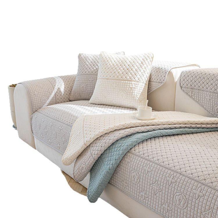 Manufacturer Nordic Pure Cotton Sofa Cushion, Four-Season Simple And Modern Universal Non-Slip Back Cotton Sofa Cover Towel Seat Cushion