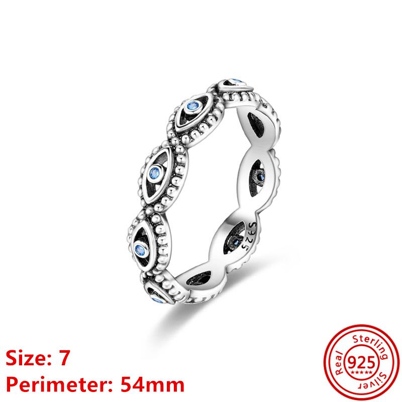 Authentischer S925 Sterling Silber Anhänger mit blauen Dämonenaugen, Palmen-Serie, runde Perlen, passend für originale Charms-Armbänder, Damenschmuck
