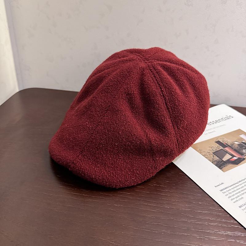 Classic Solid Color Womens Beret With Short Brim For Autumn Winter Fashion Accessory