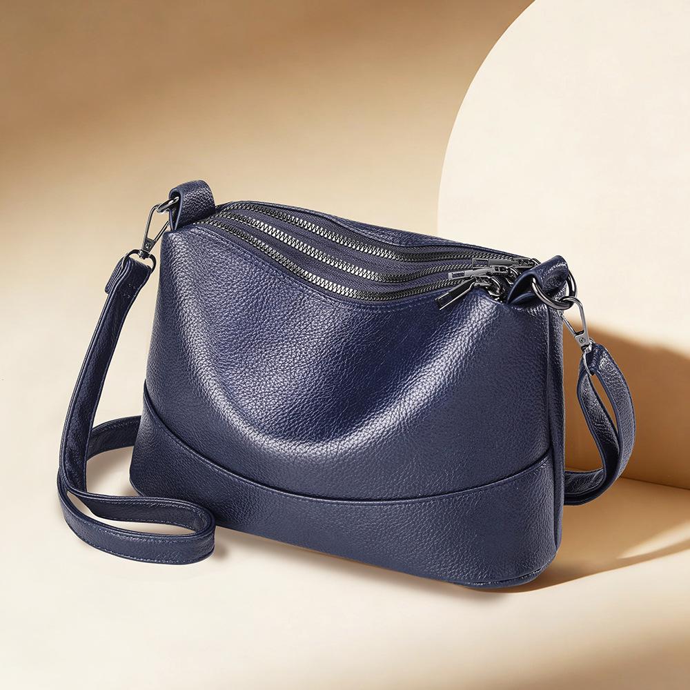 Elegant Women's Soft Leather Large Capacity Crossbody Bag 2025 - Chic Handheld Tote for Commuting Moms