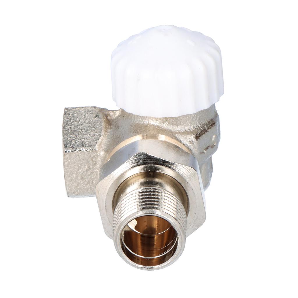 Thermostatic Valve V-exakt II DN15 Nickel-plated, White Cap, Angle-corner D