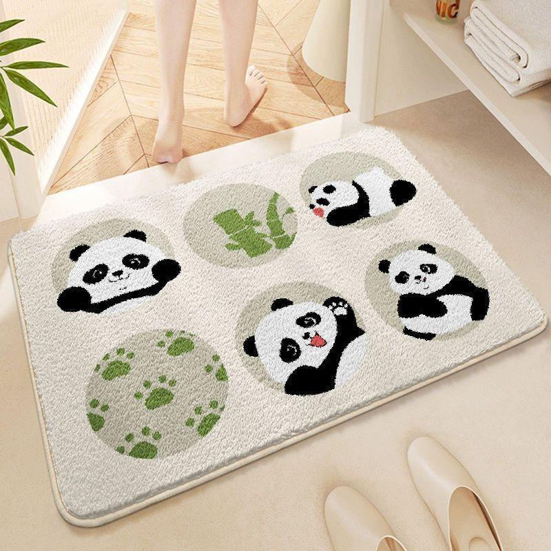 

Утолщенный ковер для ванной из искусственного кашемира, впитывающий коврик для ног у двери ванной комнаты и туалета, бытовой мультяшный коврик для пола 40X60cm 15.7X23.6in