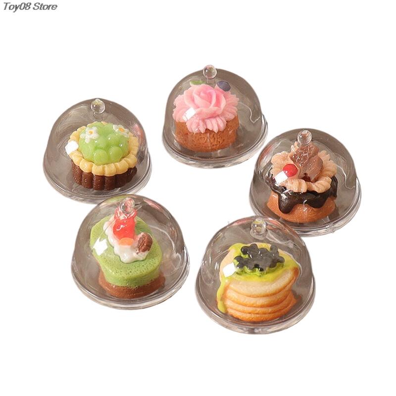 1/12 Dollhouse Simulation Coffee Cake Dessert Set Mini Kitchen Tray Tableware Model Diy Dollhouse Scene Decor Pretend Play Toys
