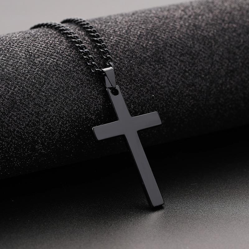 New Model Stainless Steel Cross-shaped Men's Necklace - Titanium Steel Pendant Jewelry Pendant Accessory