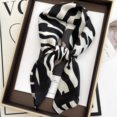 New Literary Fashionable Bandana Imitation Silk 70*70cm Temperament Square Scarves Women Spring/Summer Soft Satin Scarf