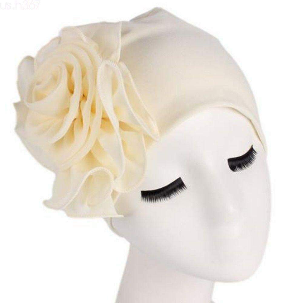 Womens Hair Loss Head Scarf Turban Cap Big Flower Muslim Cancer Chemo Hat Cover
