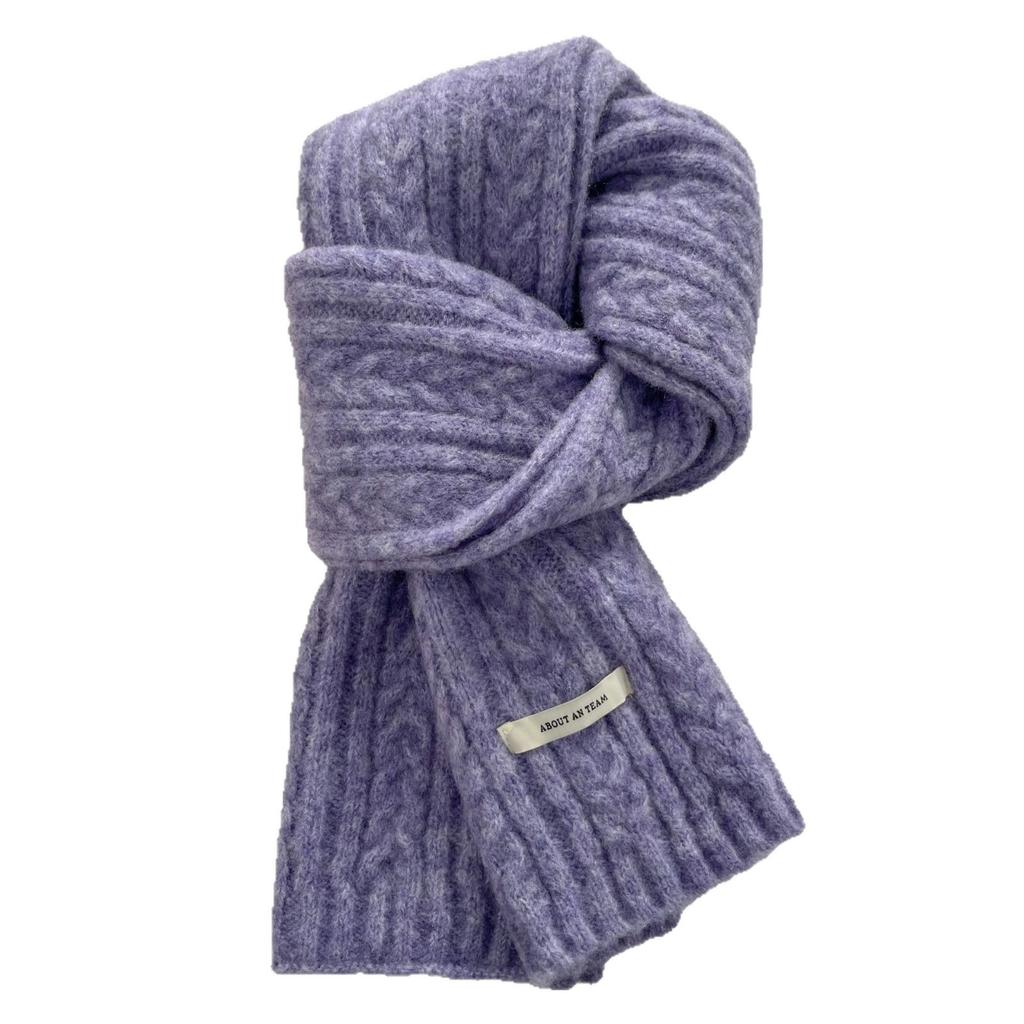 New autumn and winter solid color wool blended scarf women's Korean atmosphere knitted versatile candy color scarf men's wholesale