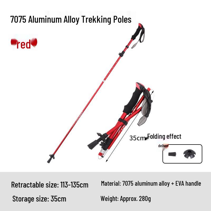 Yunxiang Ultra-light 7075 Aluminum Trekking Poles - Folding, Non-slip, Professional Outdoor Walking Sticks