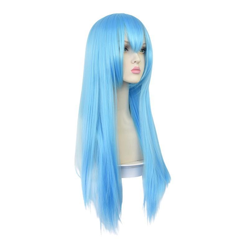 Aotu World Lemon Cosplay Wig 70Cm Long Straight Hair Light Blue Heat Resistant Synthetic Halloween Party Anime Wigs
