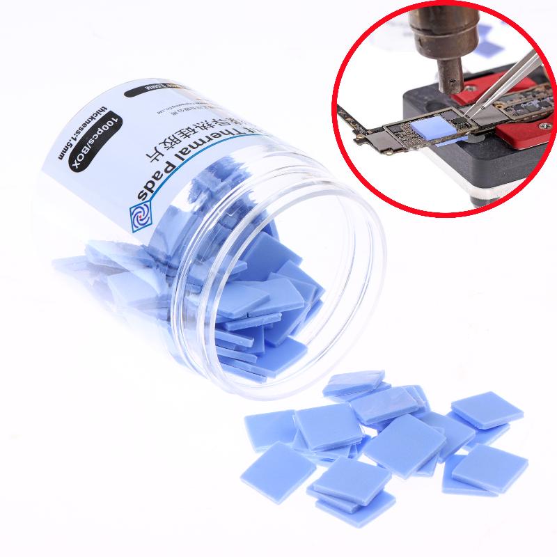 Thermal Insulating Silicone Sheet 100Pcs CPU IC GPU Precut Repair Mat For Professional Electronics Maintenance