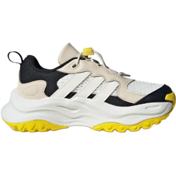 Adidas Maxxwavy Comfortable Versatile Non-Slip Breathable Low-Top Casual Shoes Kids Casual Shoes Light-Ivory Black Yellow JR5873