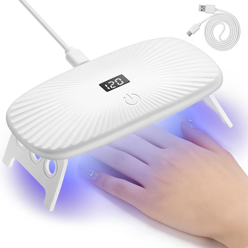 DianaBeauty UV Led Nail Lamp Handheld Nail Dryer with 4 Timer Settings and Foldable Holder 12 LEDS Portable UV Lamp for Manicure