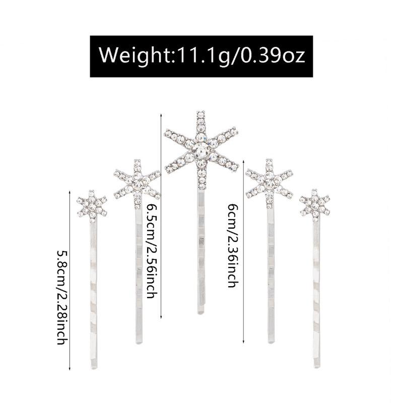 Alloy Snowflake Headgear Rhinestone Jewelry Fashion Autumn and Winter Ladies Diamond Hairpin Set
