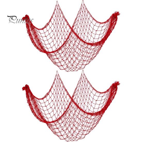 

2 шт., декоративные рыболовные сети, подвесные украшения, очень большие, сделай сам, вдохновленный океаном, настенное искусство, подвесной ажурный декор красный