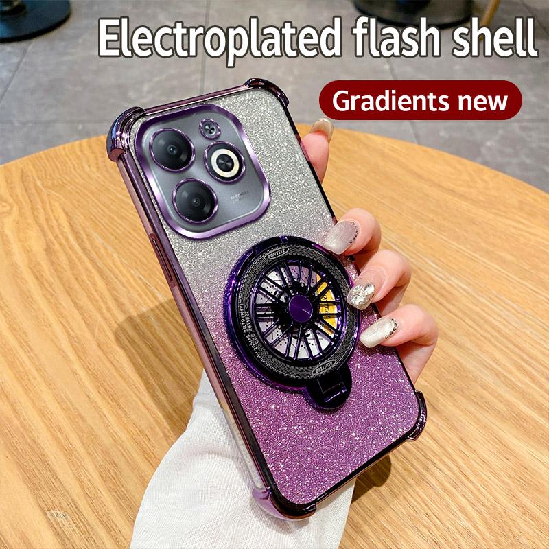 Spark 20 Drehbarer Gyro-Halter für Magsafe Magnetische Hülle für Funda Tecno Spark 20 Pro Spark20 20Pro 20C Transparente Ständerabdeckung