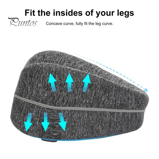 Leg Knee Pillow Memory Foam Leg Pillow with Elastic Strap Ergonomic Knee Cushion with Washable Cover for Side Sleepers Soothing Pain Relief