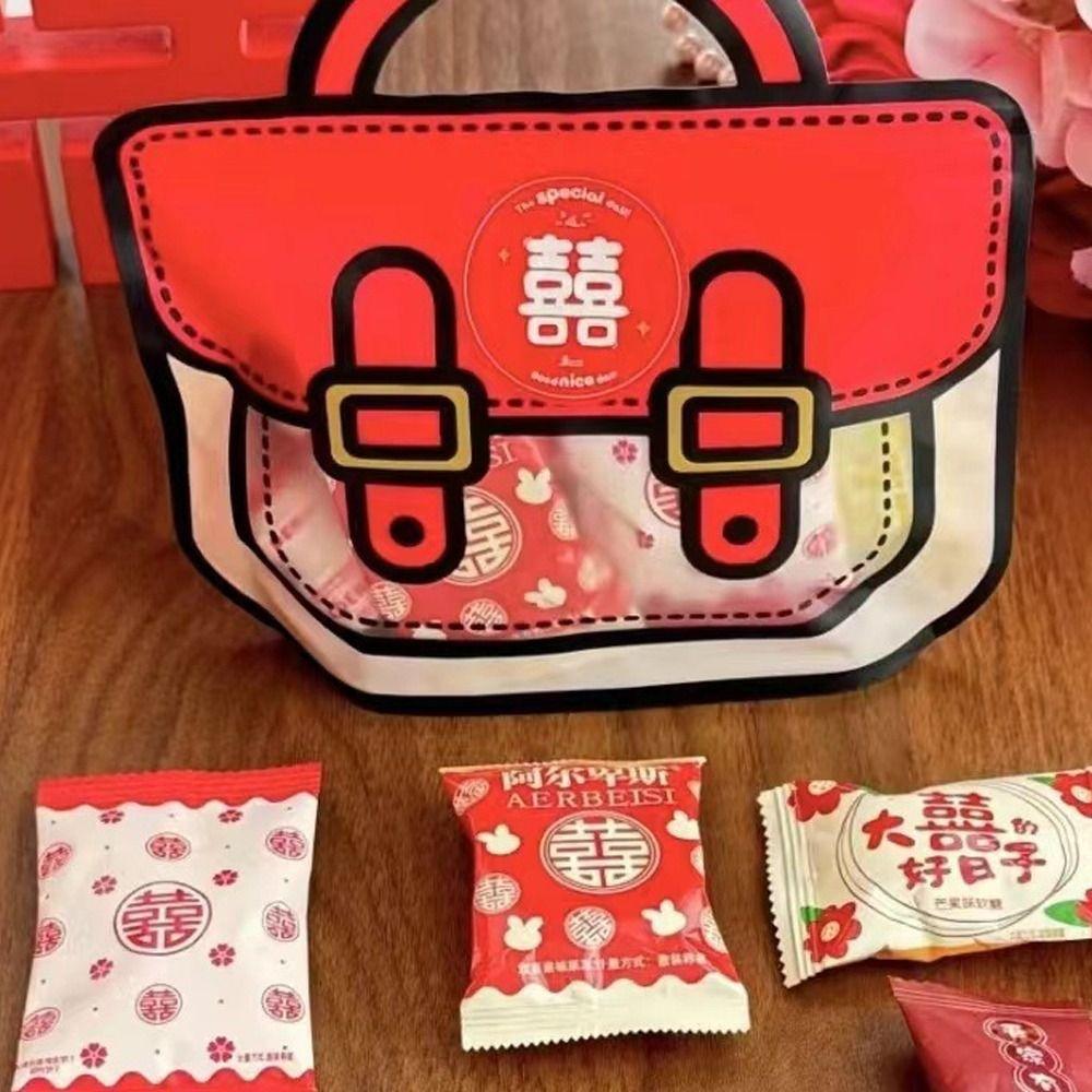 10pcs Cute Wedding Zipper Bag Plastic Candy Bag School Bags Shape Gift Bag  Holiday Party Decor