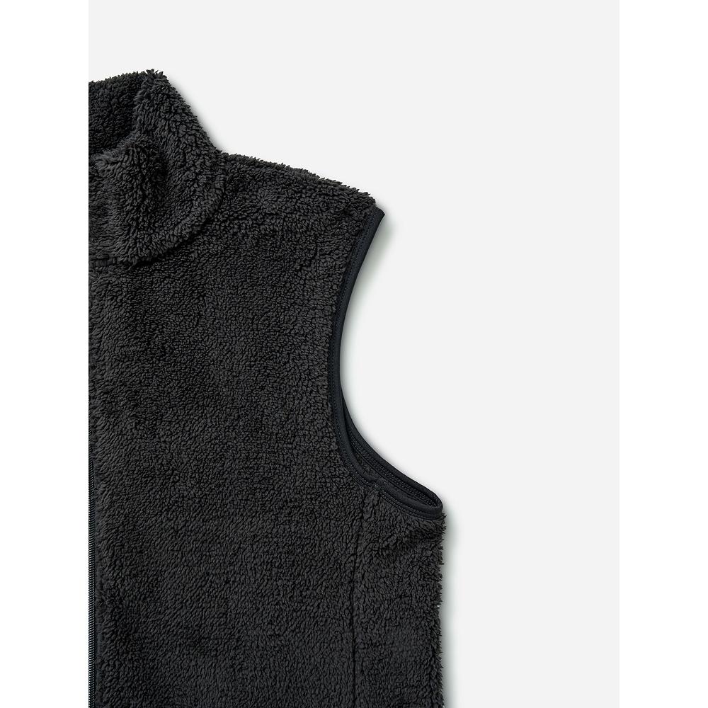 Daiso [coMMon] Fluffy Vest Fleece M Xl Black