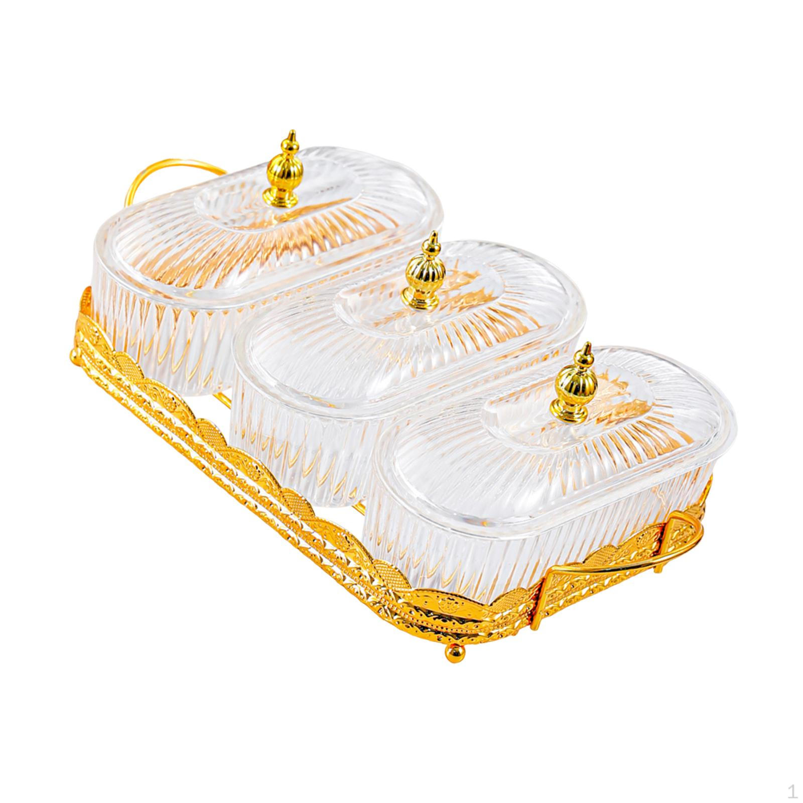 

Контейнер для закусок с 3 отделениями для сухофруктов и лакомств чистый