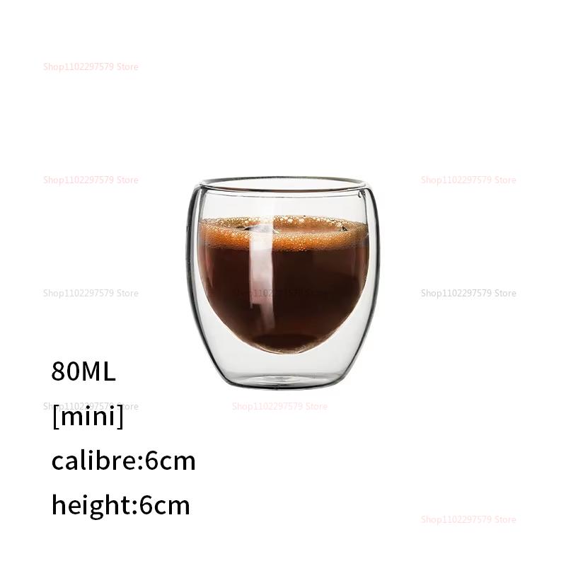 Double Layer High Borosilicate Glass Tea Cup Kung Fu Tea Set Family Office Tea Drinking Cup Elegant Clear Hot Brew Coffee Mug