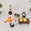 Miniatur Outdoor Camping Kochset Mit Realistischen Holzmaserungen Brennholz Und Kochutensilien Für Puppenhaus Szenen Dekorationen
