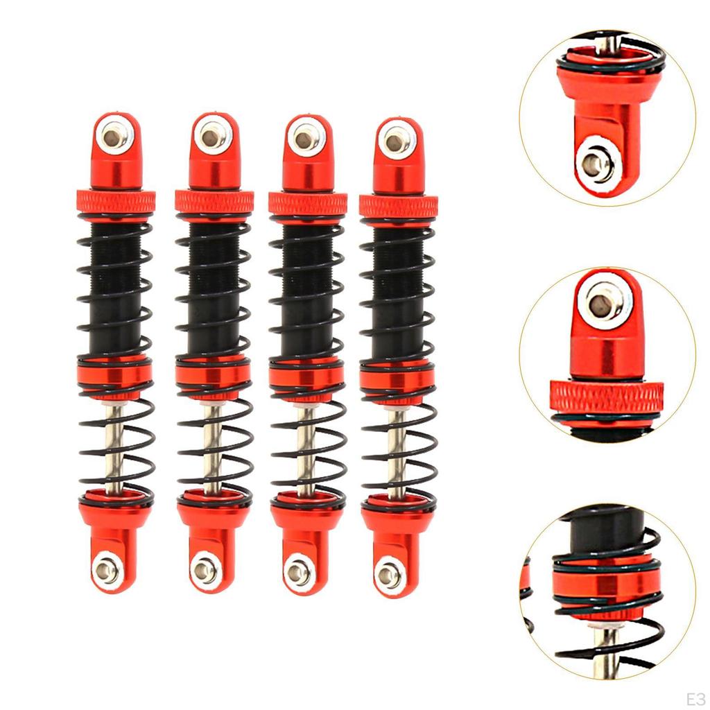 Oil Adjustable Damper Kit with Springs for RC Crawler Car, Compatible 1/10 SCX10 I II III