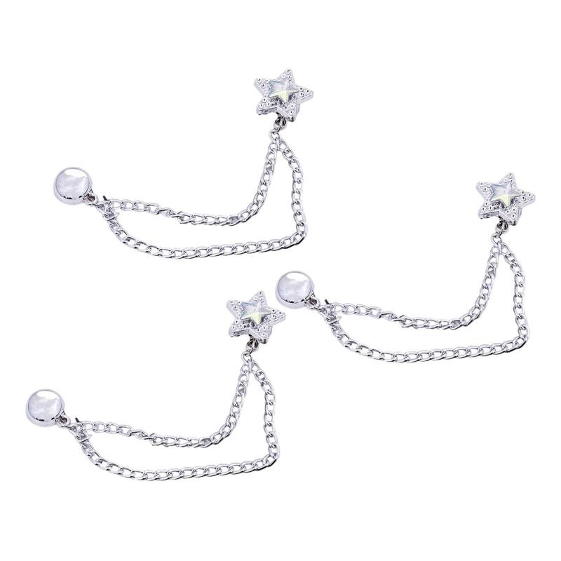 3 Pcs Magnetic Clothing Clips with Chain Sweet Bows Magnetic Buckles Removable Magnetic Pins Heart Pants Clips