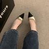 French retro stiletto high heels temperament celebrity gentle match skirt pointed empty single shoes half bag head sandals women