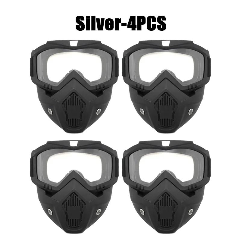 4Pcs Outdoor Sport Windproof Mask Goggle HD Motorcycle Glasses Snowboard Eyewear Riding Motocross Summer UV Protection Sunglasse