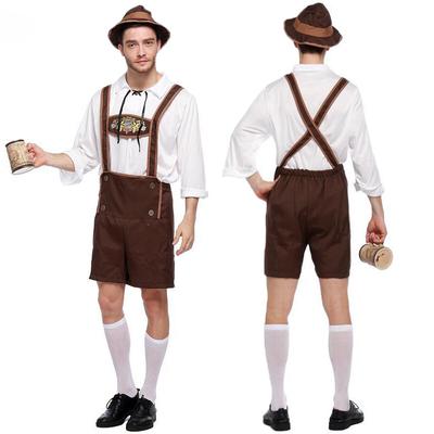 Oktoberfest-Kostüm für Erwachsene und Herren, Bayerisches Oktoberfest, Deutsches Festival, Bier, Cosplay, Uniform, Übergröße, Hut, Oberteil, kurze Halloween-Karnevalskleidung