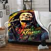 Bob Marley Personalized Text Blanket Throw Customizable Blanket Comfortable Suitable for Chair Living Room Seaside Sofa Four Seasons Multipurpose