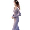 Temperament V-neck Knitted Dress Autumn/Winter Women's Wear Gentle Style Slim Fit Hip Hugging Sweater Dress