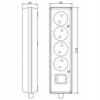 Socket, Electrical Strip, Splitter Montis White